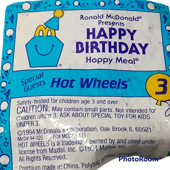 Hot Wheels Vintage McDonald's Happy Birthday #3 Happy Meal Toy - Picture 3 of 5